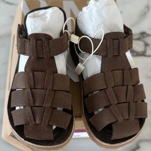 Zara Kids Brown Leather Sandals